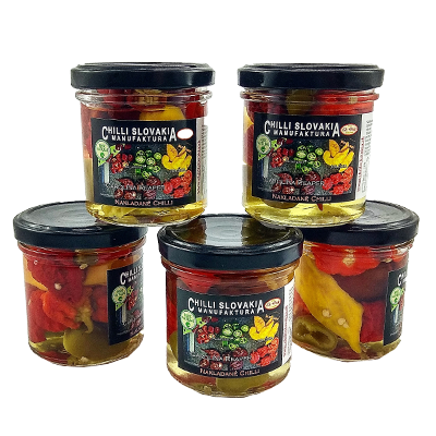 Nakladané chilli Carolina Reaper, Jolokia, Jalapeno